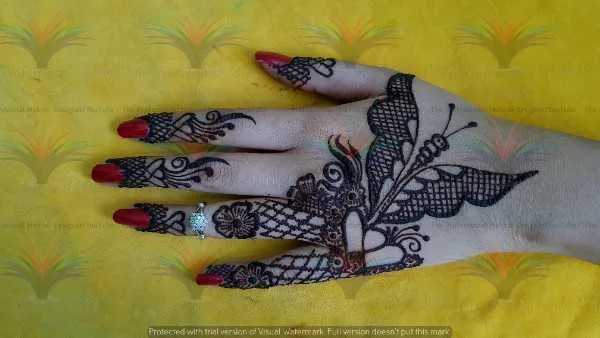 500+ Captivating Backhand Mehndi Designs: A Visual Showcase 292 butterfly mehndi design