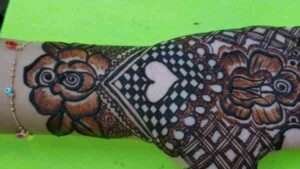 palm mehndi design front hand
