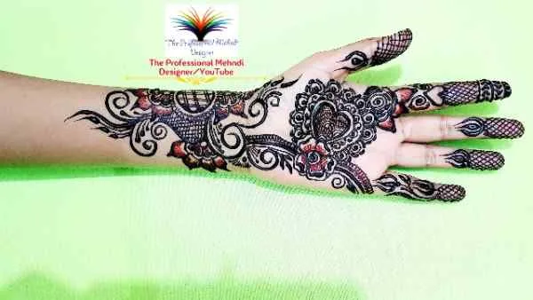 unique palm mehndi design