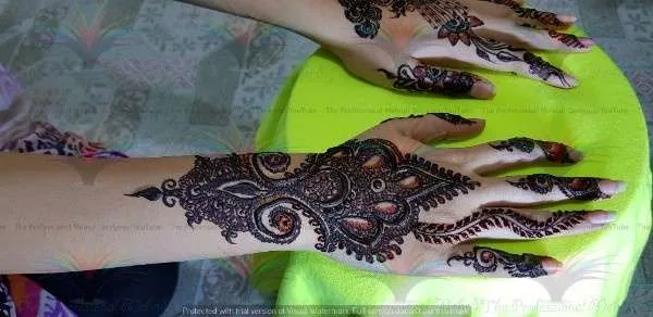 designs of cone mehndi back hand