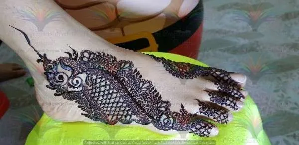 designs of cone mehndi foot