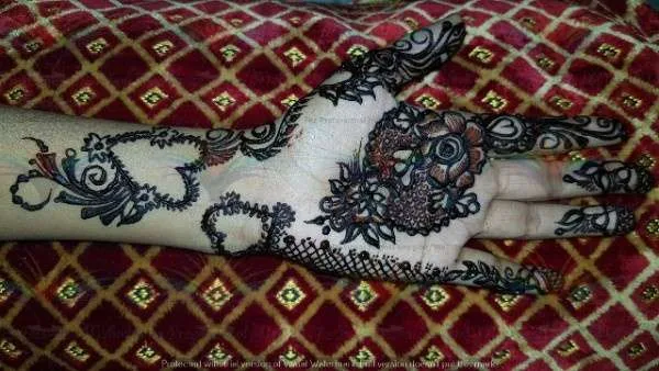 Picture Images of Mehndi Designs netting heart shape