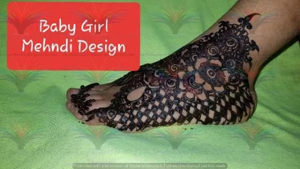 babygirl foot mehndi design