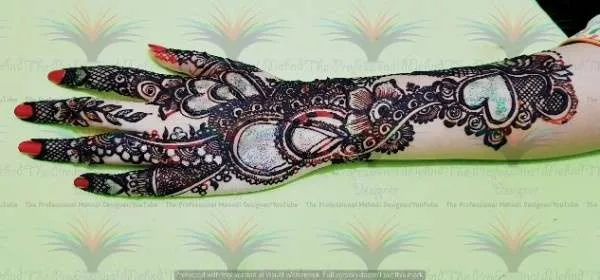 a hand with a design on it