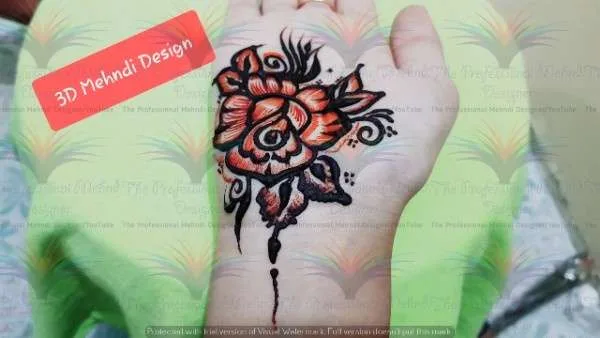3D rose flower