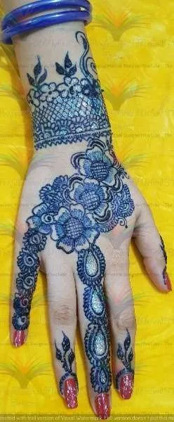 BLUE MEHNDI DESIGN