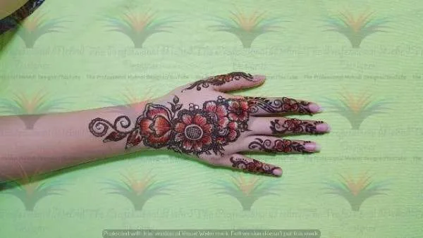 mehndi desing of flower