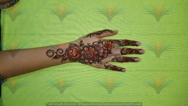 flower on back hand design