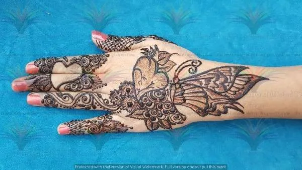 butterfly mehndi design
