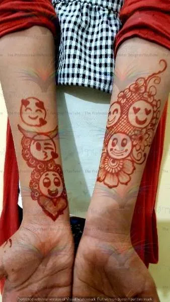 emoji designs with mehndi design