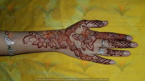 mehndi design picture back hand side