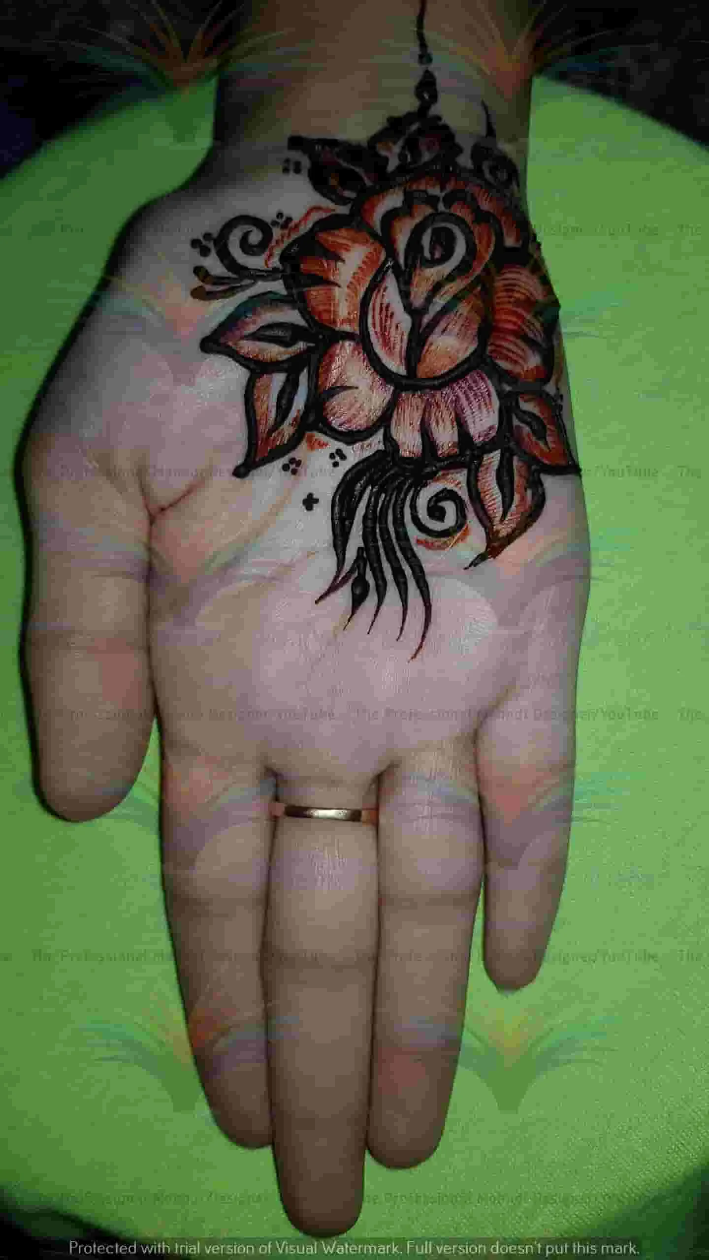 3D Rose flower mehndi