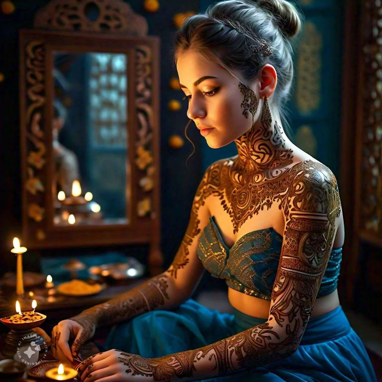 Full Body Mehndi Design AI GENERATED
