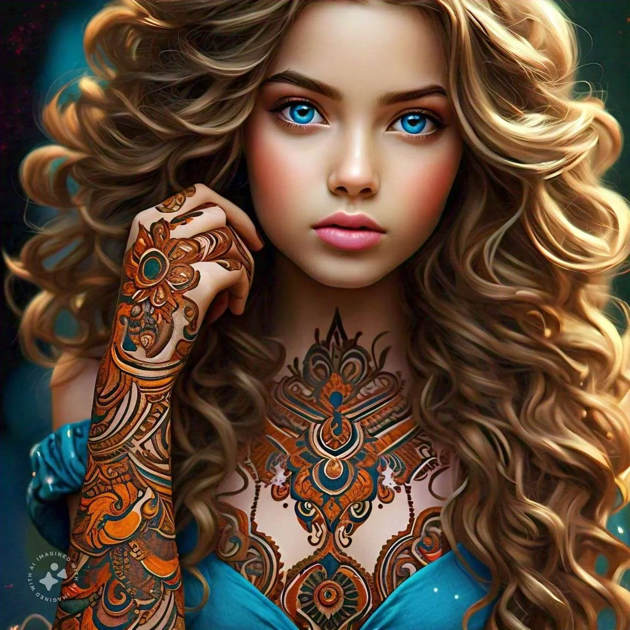 full body mehndi design AI GENERATED