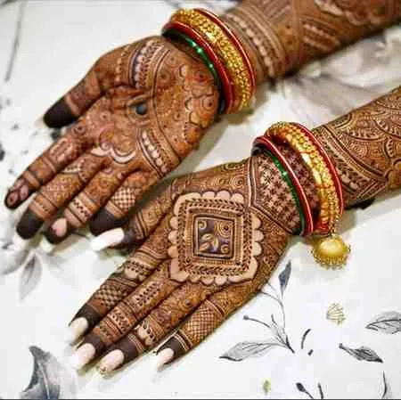 hand ornament with mehndi