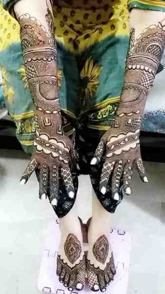 "15 Bridal Mehndi Designs for Hand and Foot" Bridal Mehndi Trends: Gorgeous Hand and Foot Patterns. 4 full hand bridal mehndi