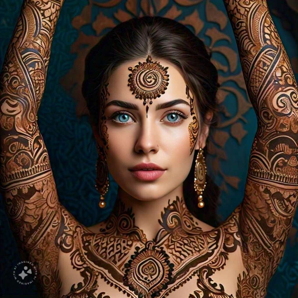 The Art and Beauty of 25 AI-Generated Mehndi Design | Full Body Mehndi Design 11 full body mehndi design