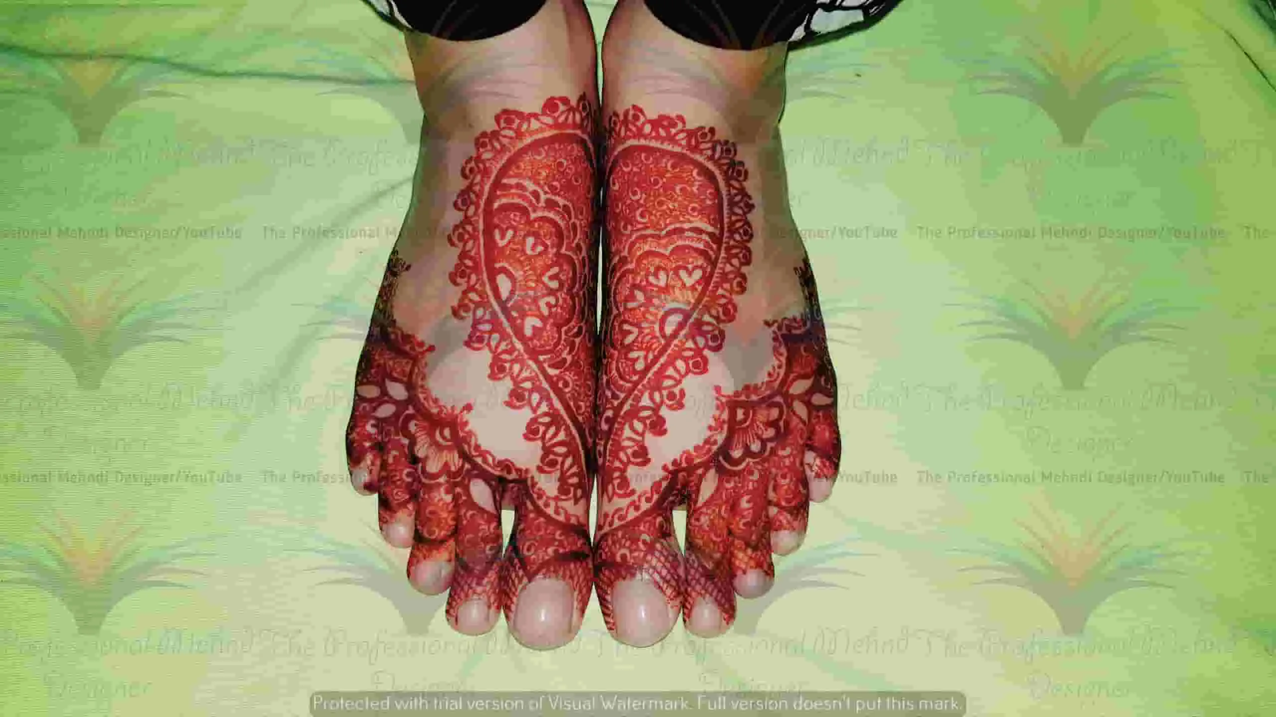 foot mehndi colour result