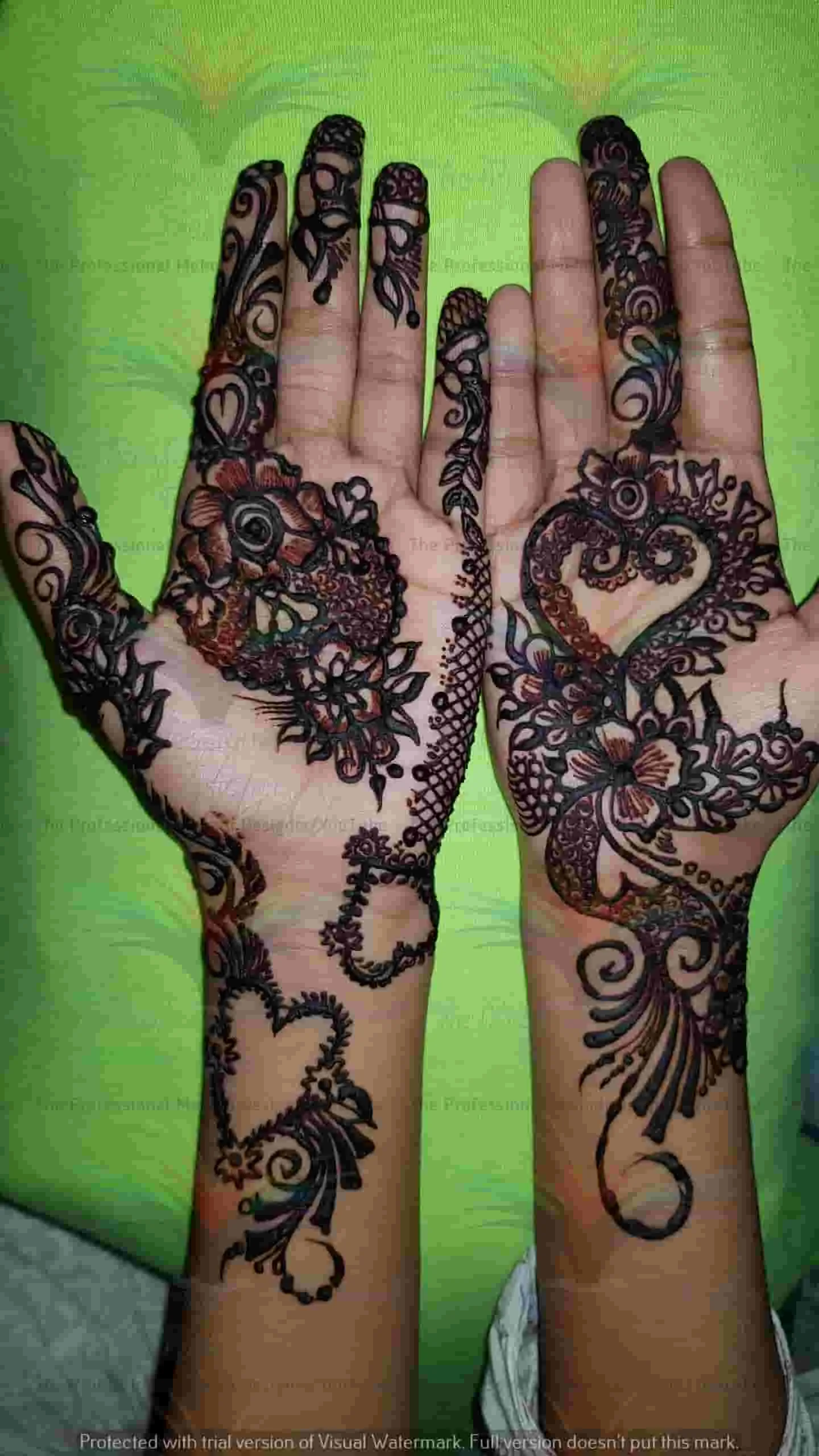 palm both hand mehndi design