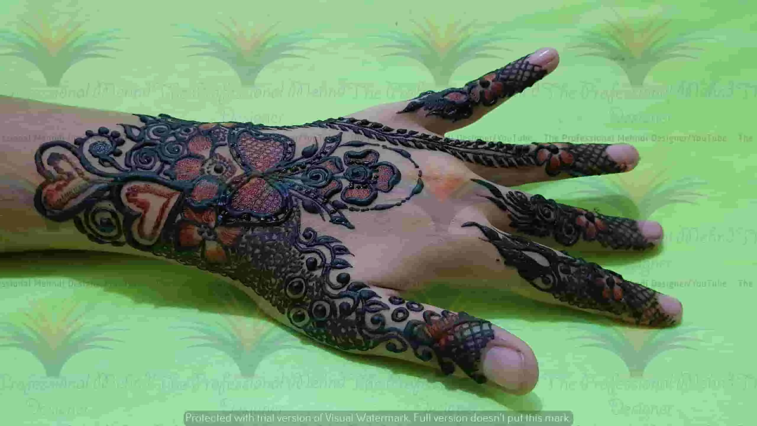 back side stylish flower mehndi