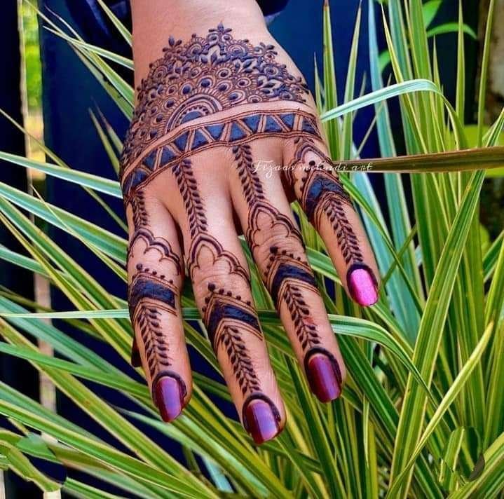 Mehndi Design | 100 Best Mehndi Design | Mehndi Design Hand Foot Fingers 37 Hand backside mehndi design nice