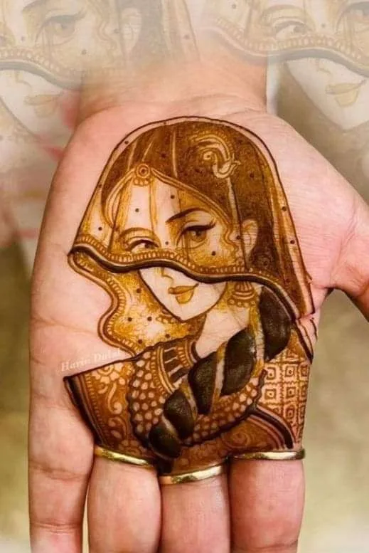 500+ Captivating Backhand Mehndi Designs: A Visual Showcase 227 doll mehndi desig on hand