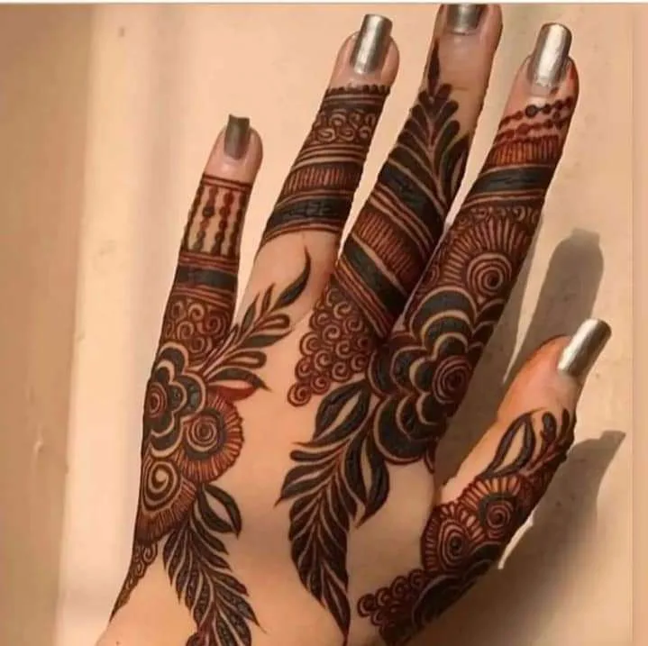 500+ Captivating Backhand Mehndi Designs: A Visual Showcase 225 finger design cone