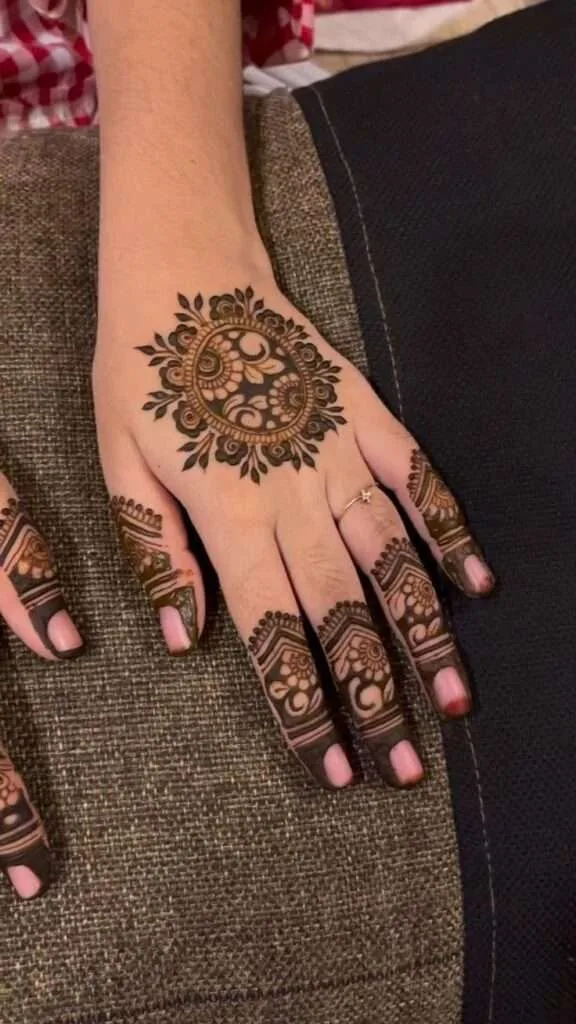 250+ Best Mehndi Designs for Hand Picture and Videos 175 tikki style back hand mehndi