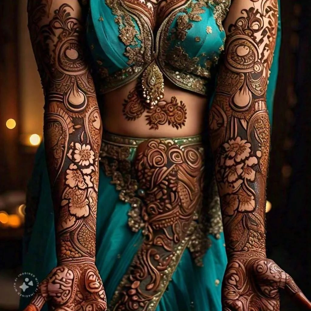 500+ Captivating Backhand Mehndi Designs: A Visual Showcase 261 ai generated mehndi design