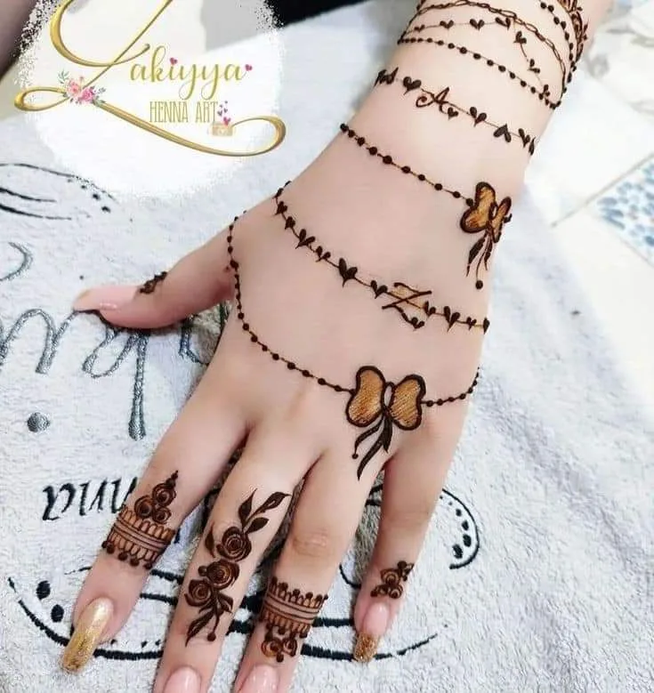 250+ Best Mehndi Designs for Hand Picture and Videos 94 beauiful mehndi design with heart and butter fly shape back side
