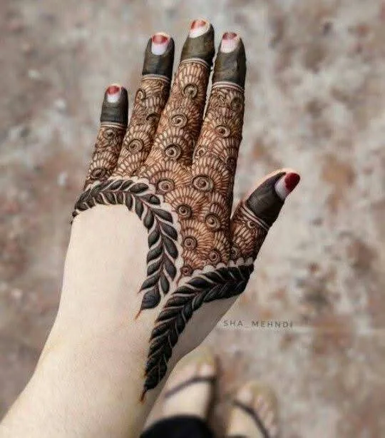 250+ Best Mehndi Designs for Hand Picture and Videos 74 finger mehndi design hand back side