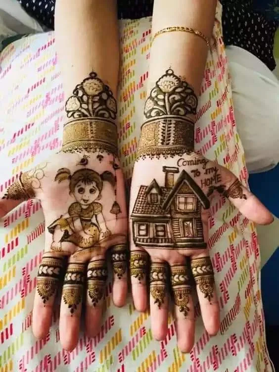 250+ Best Mehndi Designs for Hand Picture and Videos 65 front hand mehndi on both hand