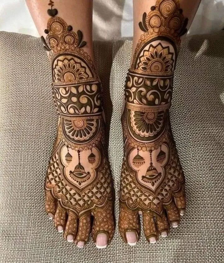 indian foot sytle mehndi