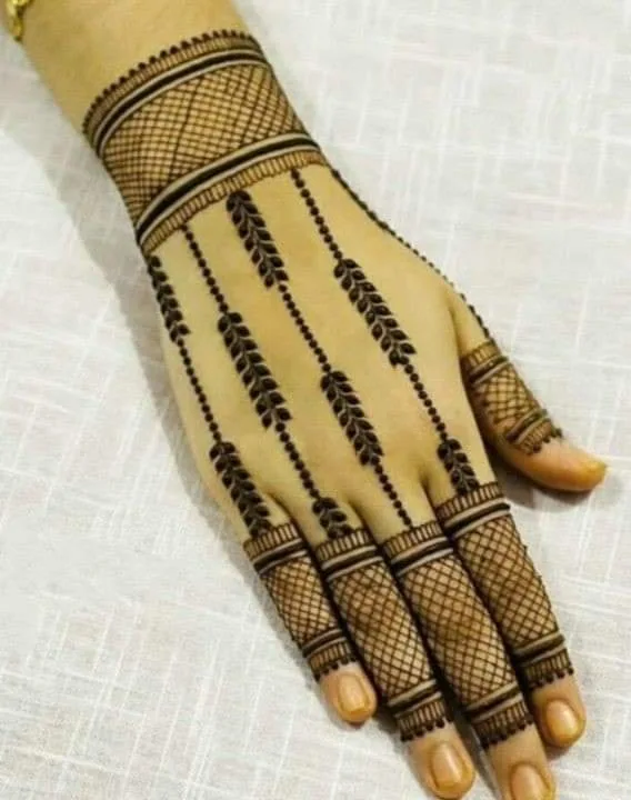 250+ Best Mehndi Designs for Hand Picture and Videos 41 lining style back hand side mehndi design
