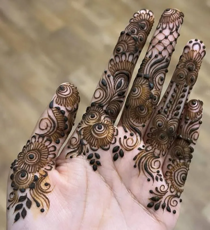 250+ Best Mehndi Designs for Hand Picture and Videos 37 mehndi on fingers