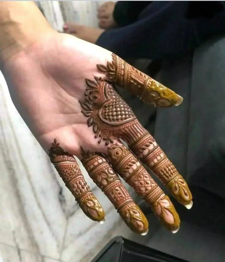 250+ Best Mehndi Designs for Hand Picture and Videos 26 only figer mehndi