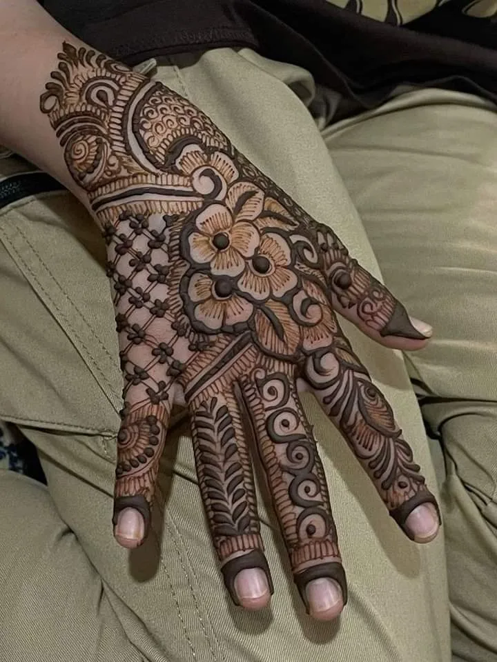 25 Beautiful Mehndi Designs for Front Hand, Back Hand Side & Feet 11 hand mehndi design