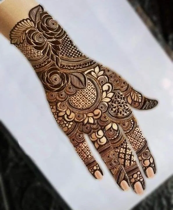 25 Beautiful Mehndi Designs for Front Hand, Back Hand Side & Feet 40 back hand side mehndi design