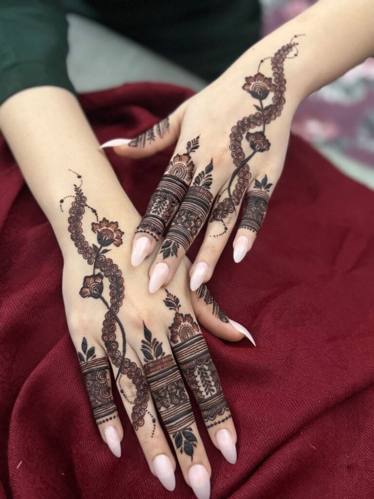 30 Best Eid Mehndi Designs 3 back hand side mehndi design