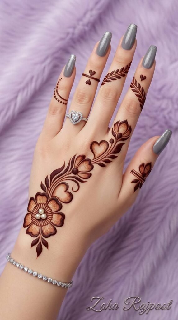30 Best Eid Mehndi Designs 7 back side short mehndi design