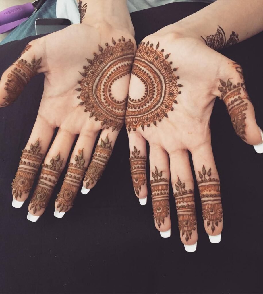 both hand combination mehdi design on palms